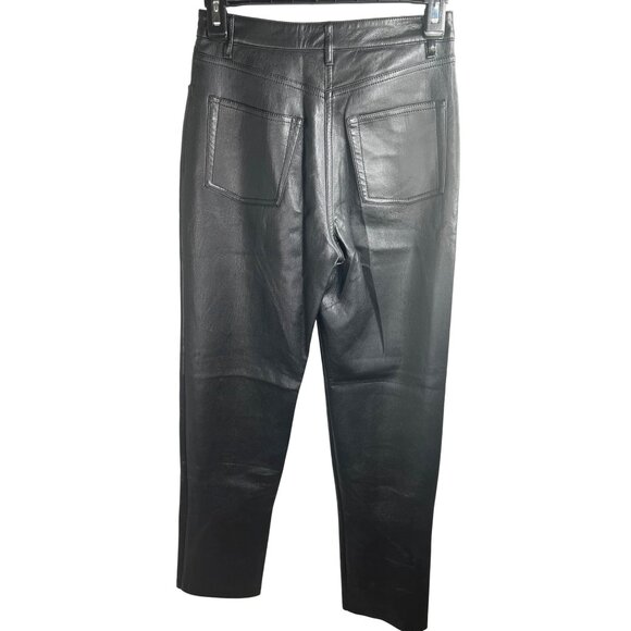 Aritzia Wilfred Melina vegan leather Black Pants Size 2 - Picture 3 of 15